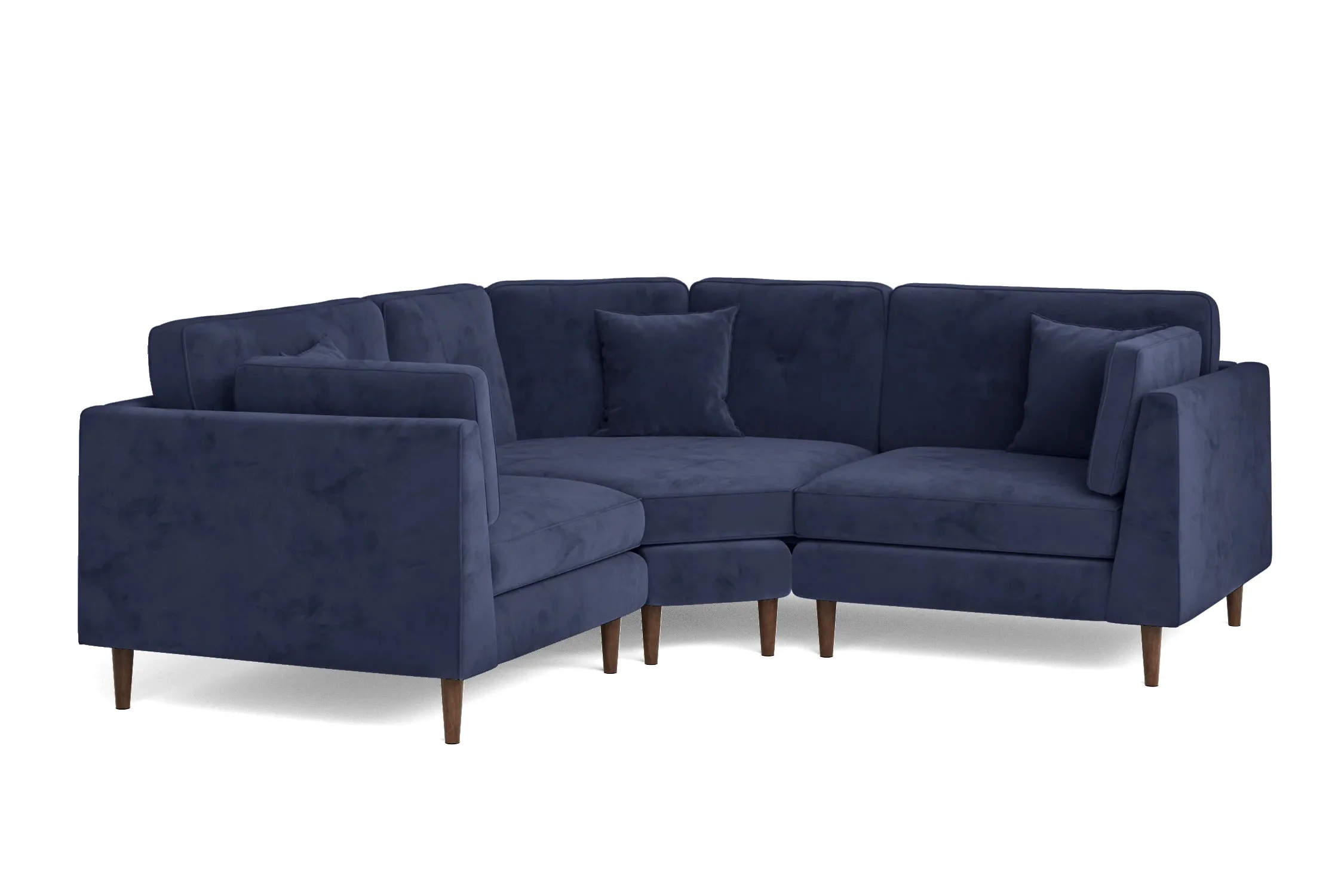 Ragusa 3 Seater Corner Sofa Dark Blue Velvet