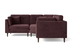 Ragusa 3 Seater Corner Sofa Grape Velvet