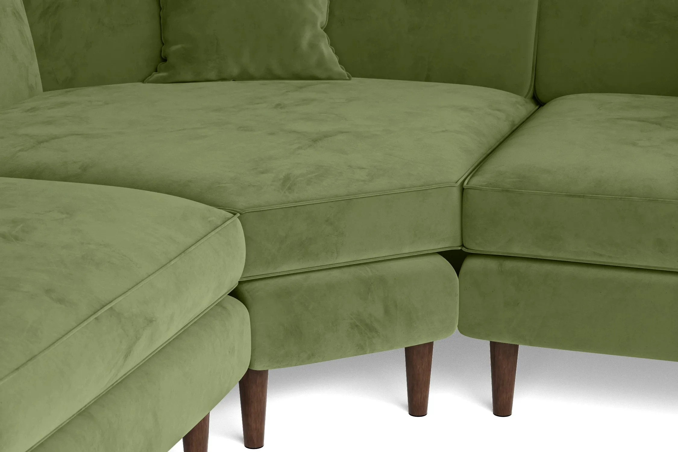 Ragusa 3 Seater Corner Sofa Lime Velvet