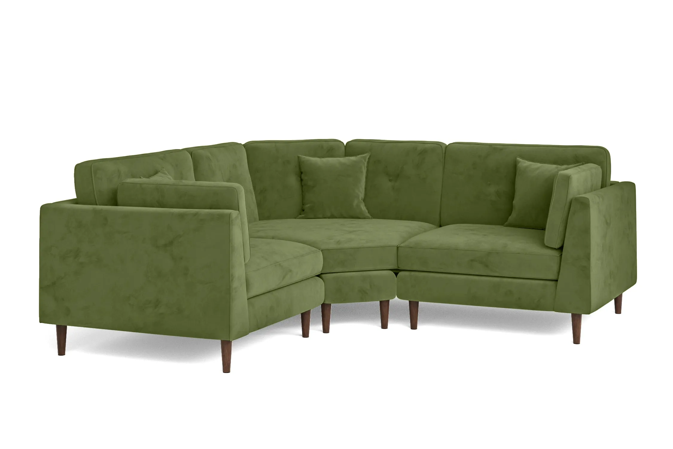 Ragusa 3 Seater Corner Sofa Lime Velvet