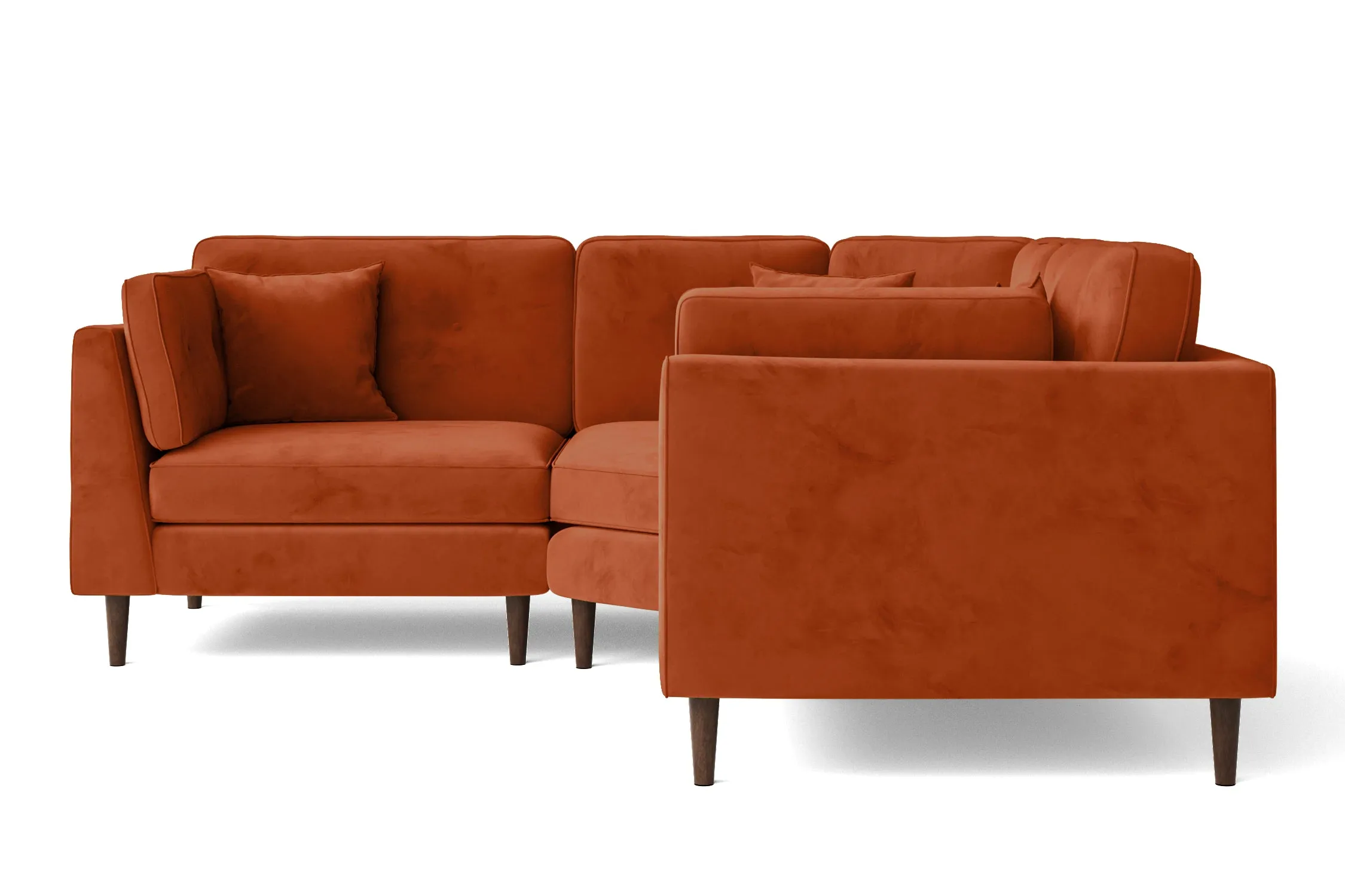 Ragusa 3 Seater Corner Sofa Orange Velvet