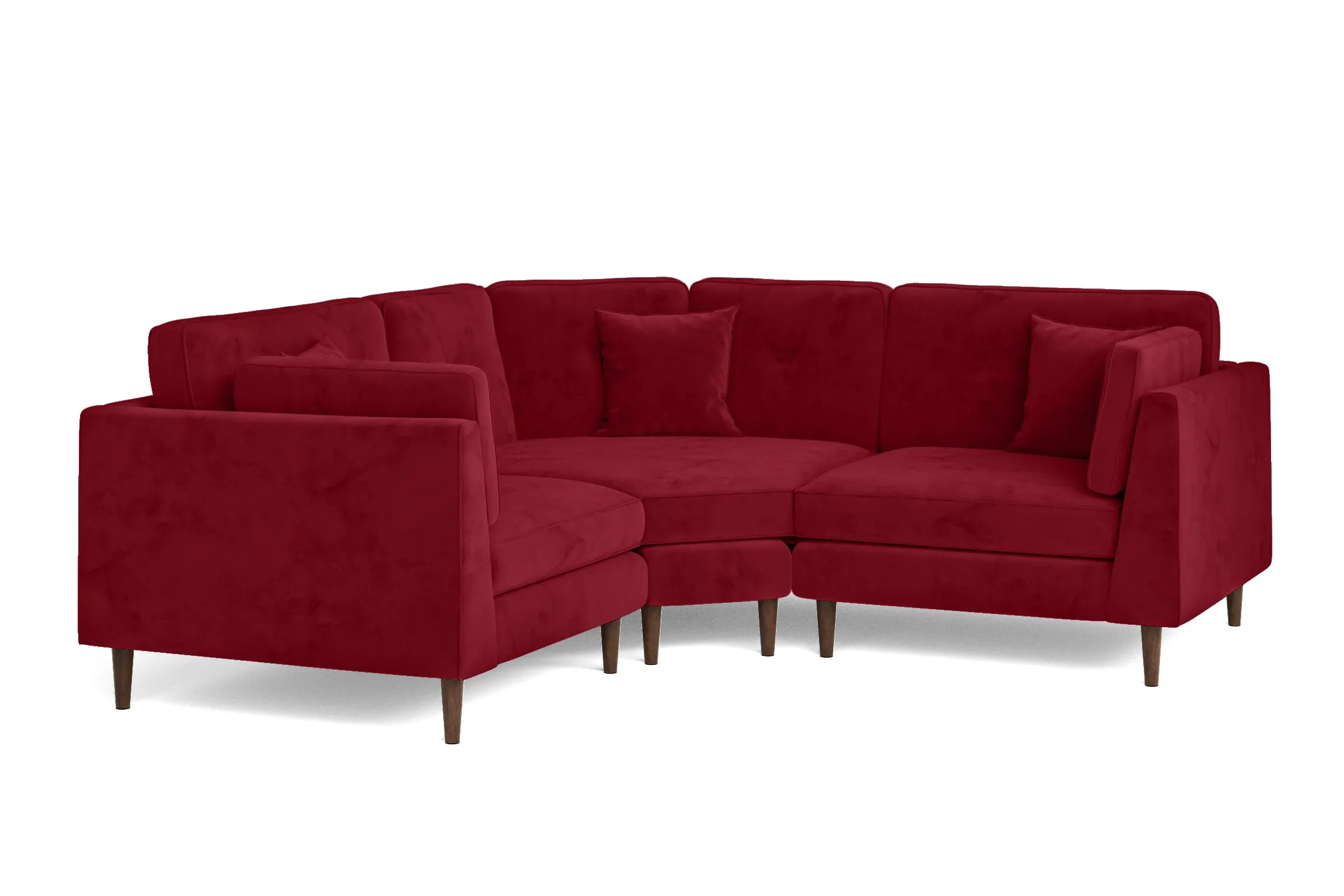 Ragusa 3 Seater Corner Sofa Red Velvet