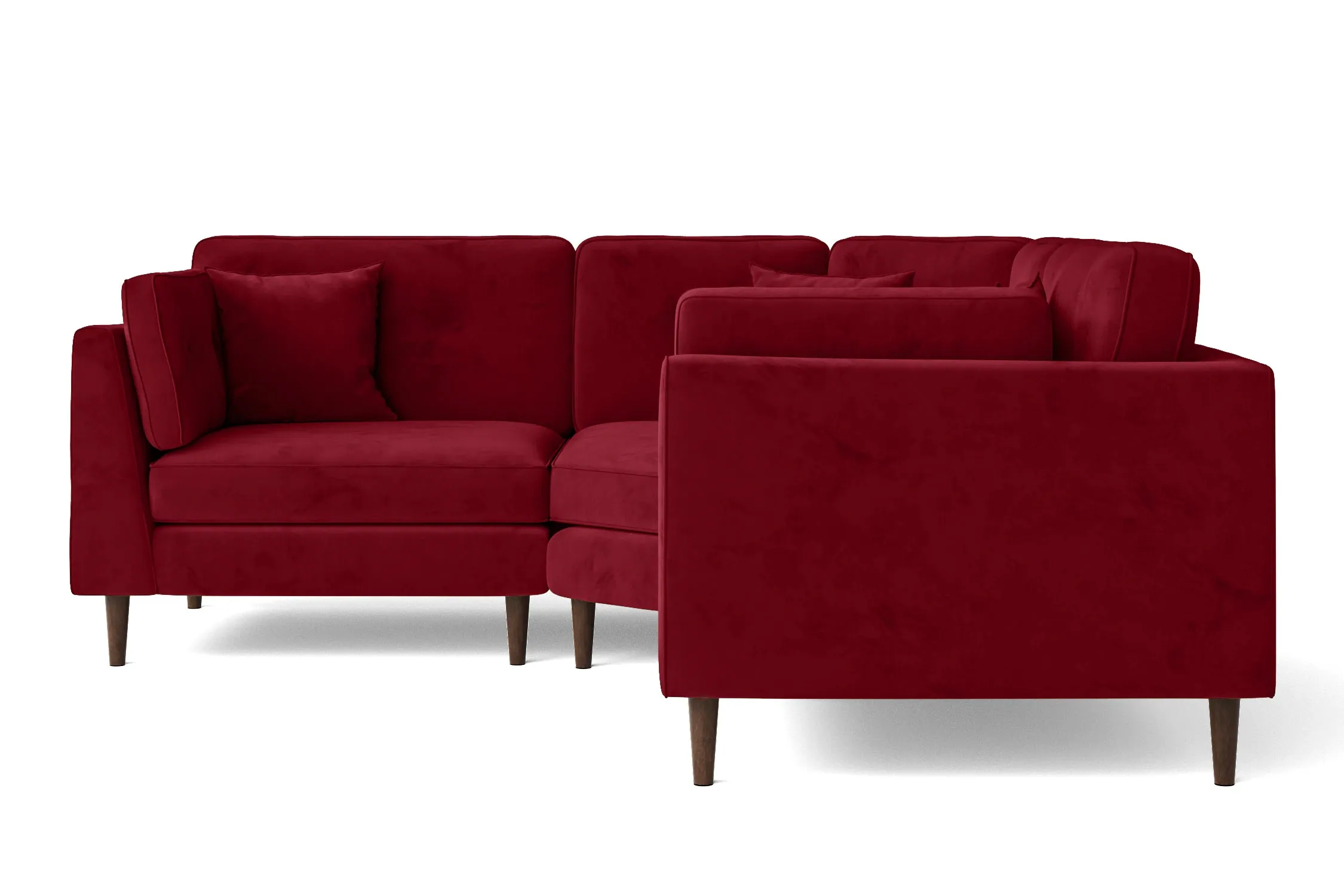 Ragusa 3 Seater Corner Sofa Red Velvet