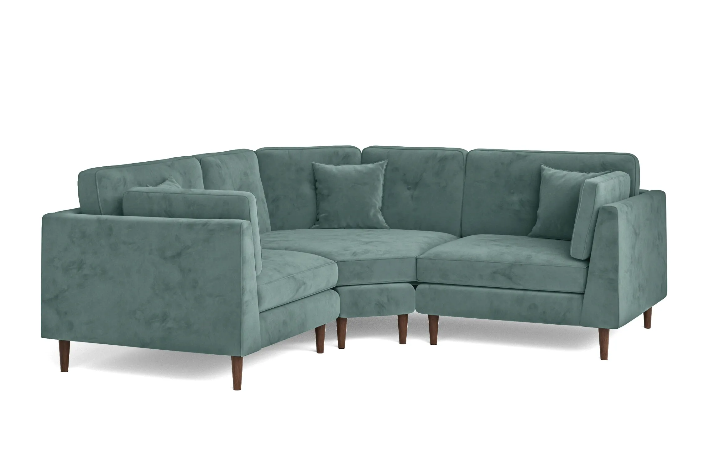 Ragusa 3 Seater Corner Sofa Teal Velvet