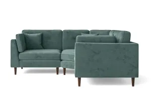 Ragusa 3 Seater Corner Sofa Teal Velvet