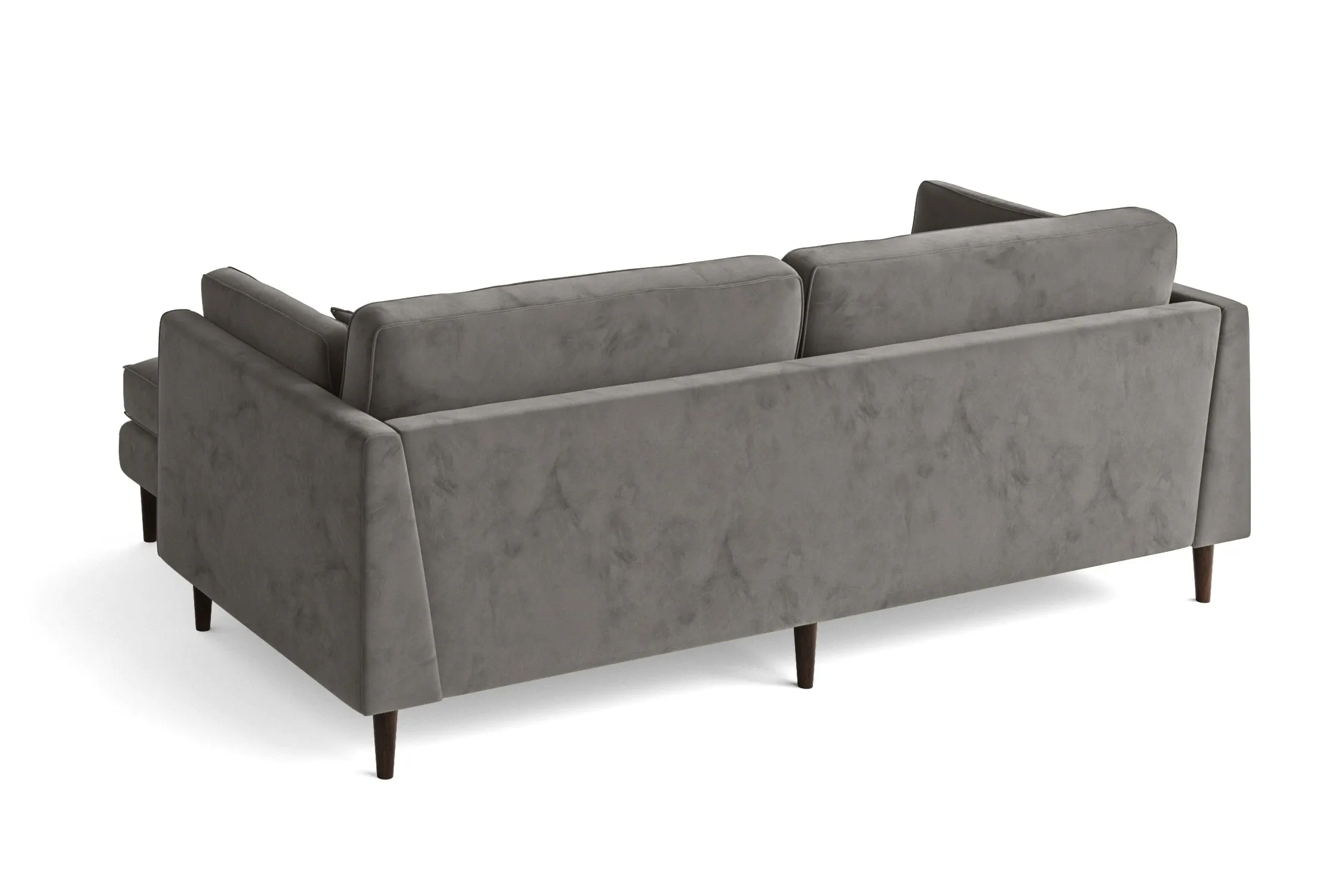 Ragusa 3 Seater Right Hand Facing Chaise Lounge Corner Sofa Grey Velvet