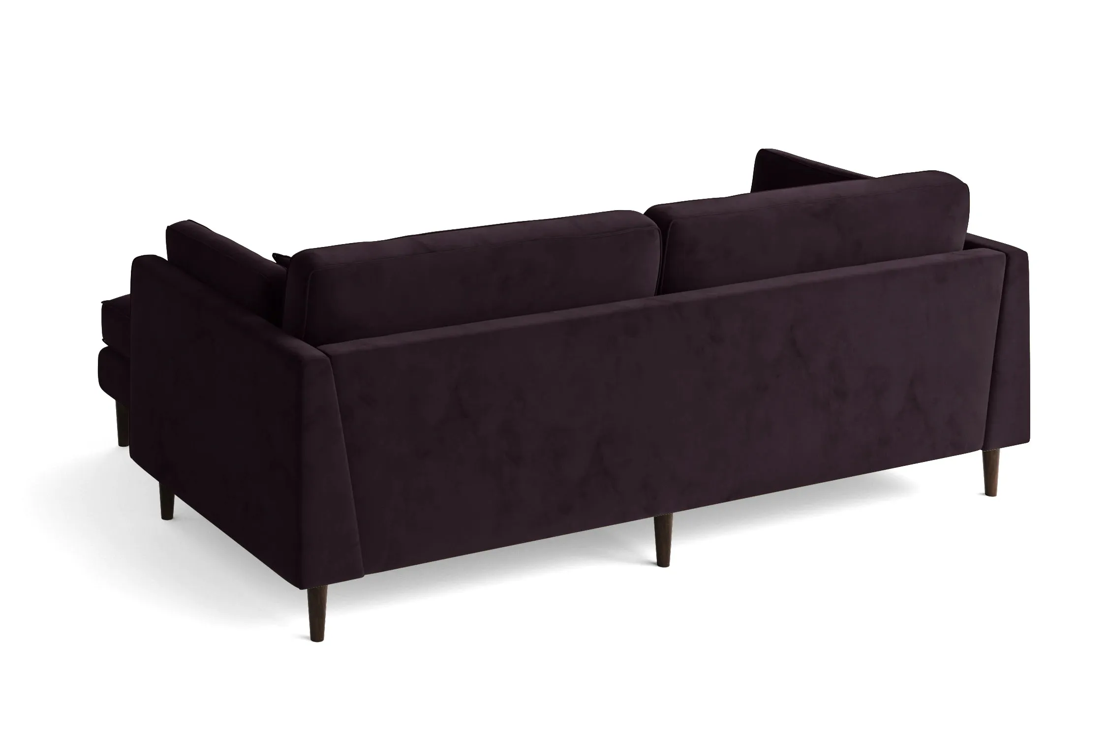 Ragusa 3 Seater Right Hand Facing Chaise Lounge Corner Sofa Purple Velvet