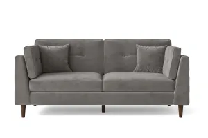 Ragusa 3 Seater Sofa Grey Velvet