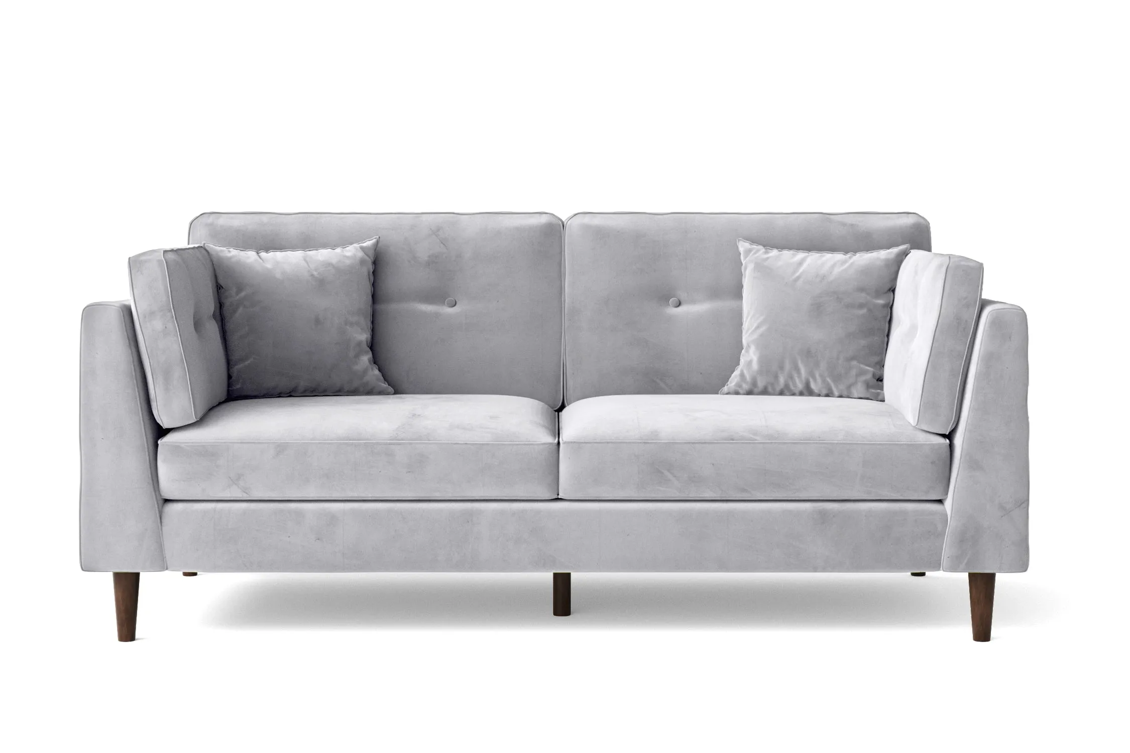 Ragusa 3 Seater Sofa Silver Velvet