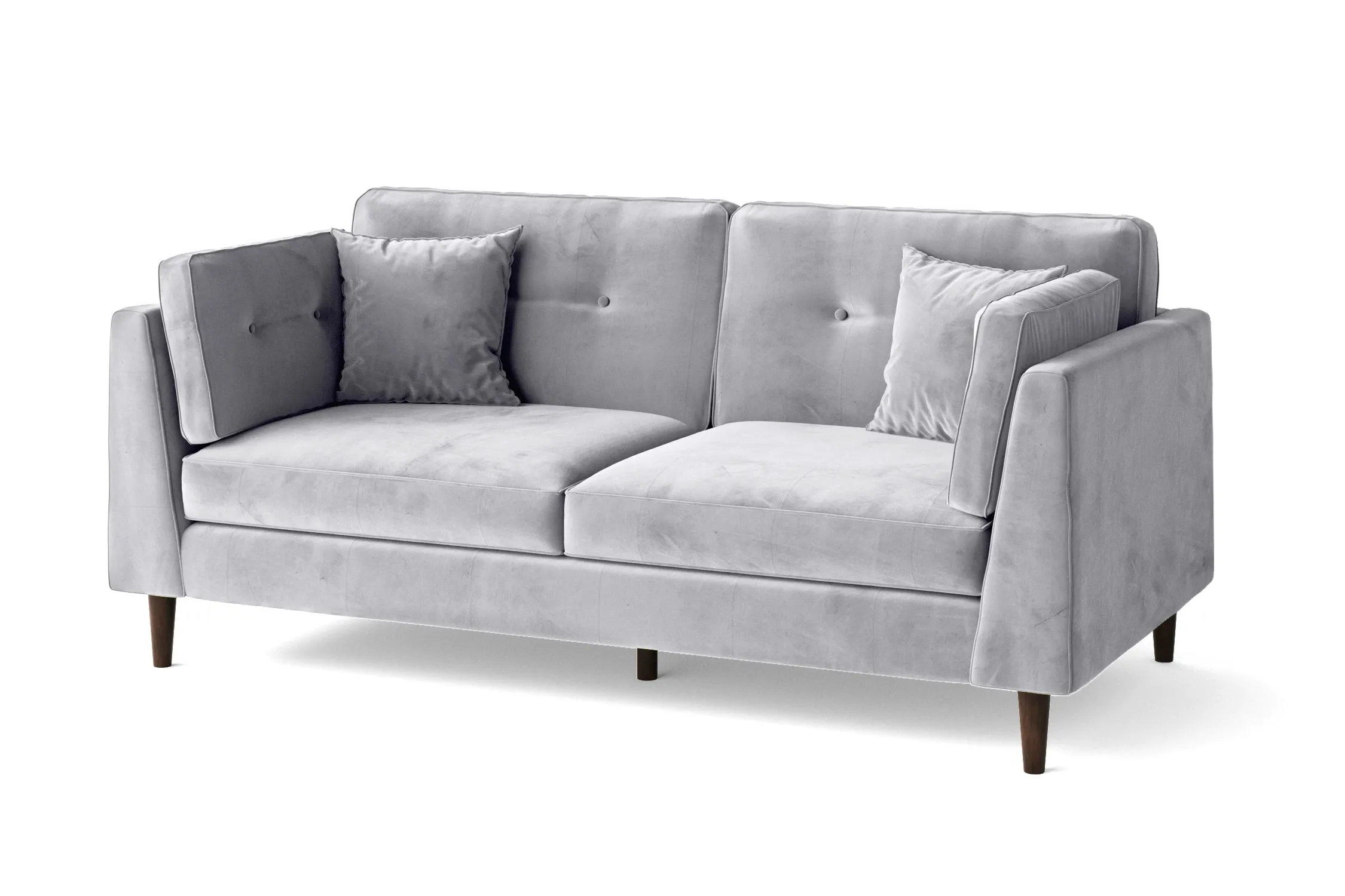 Ragusa 3 Seater Sofa Silver Velvet