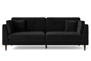 Ragusa 4 Seater Sofa Black Velvet