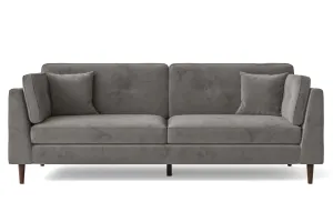 Ragusa 4 Seater Sofa Grey Velvet