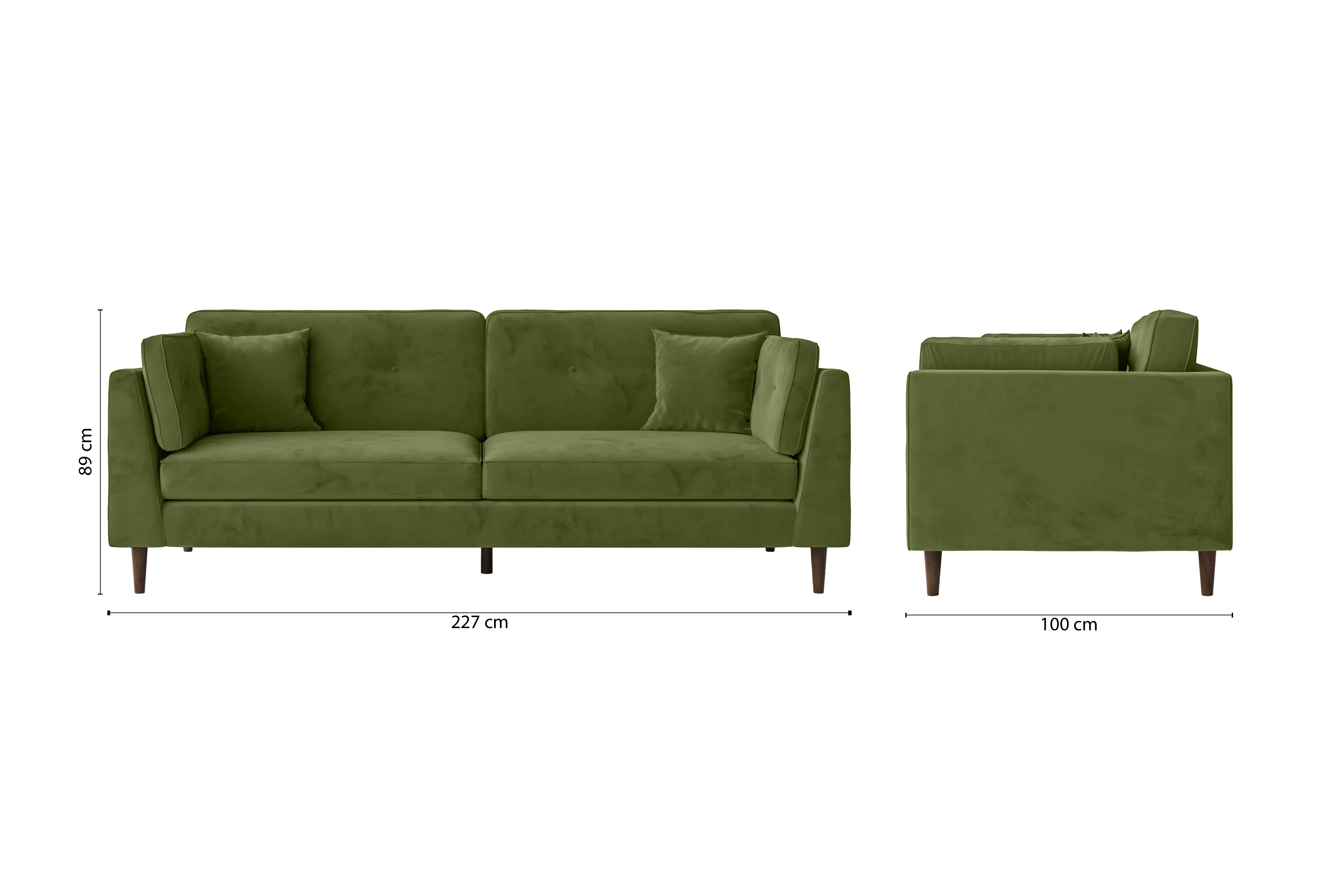 Ragusa 4 Seater Sofa Lime Velvet