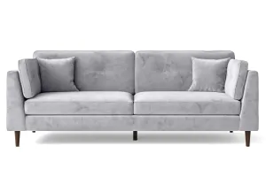 Ragusa 4 Seater Sofa Silver Velvet