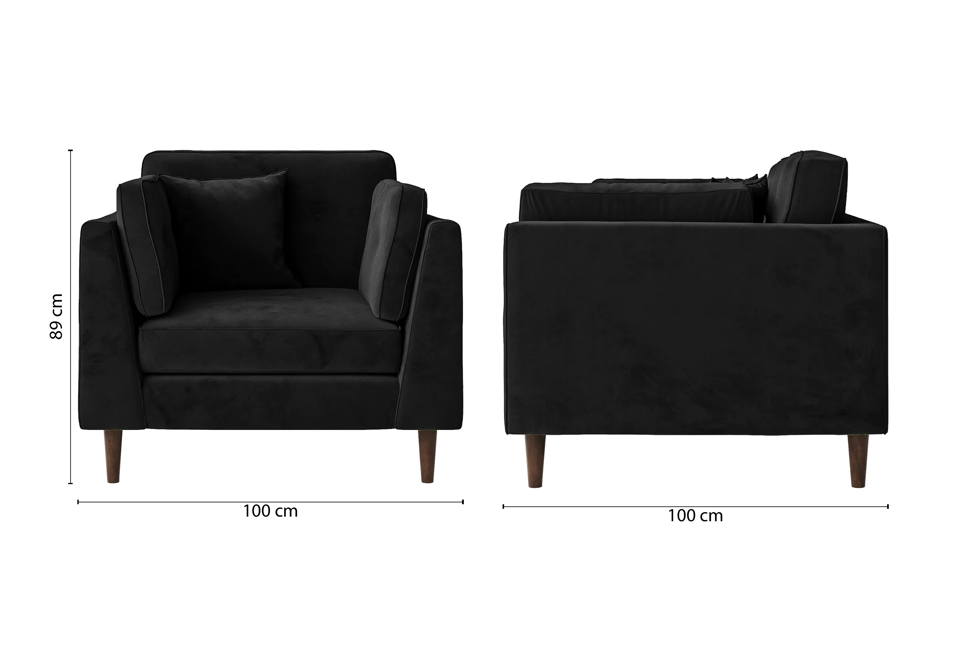 Ragusa Armchair Black Velvet