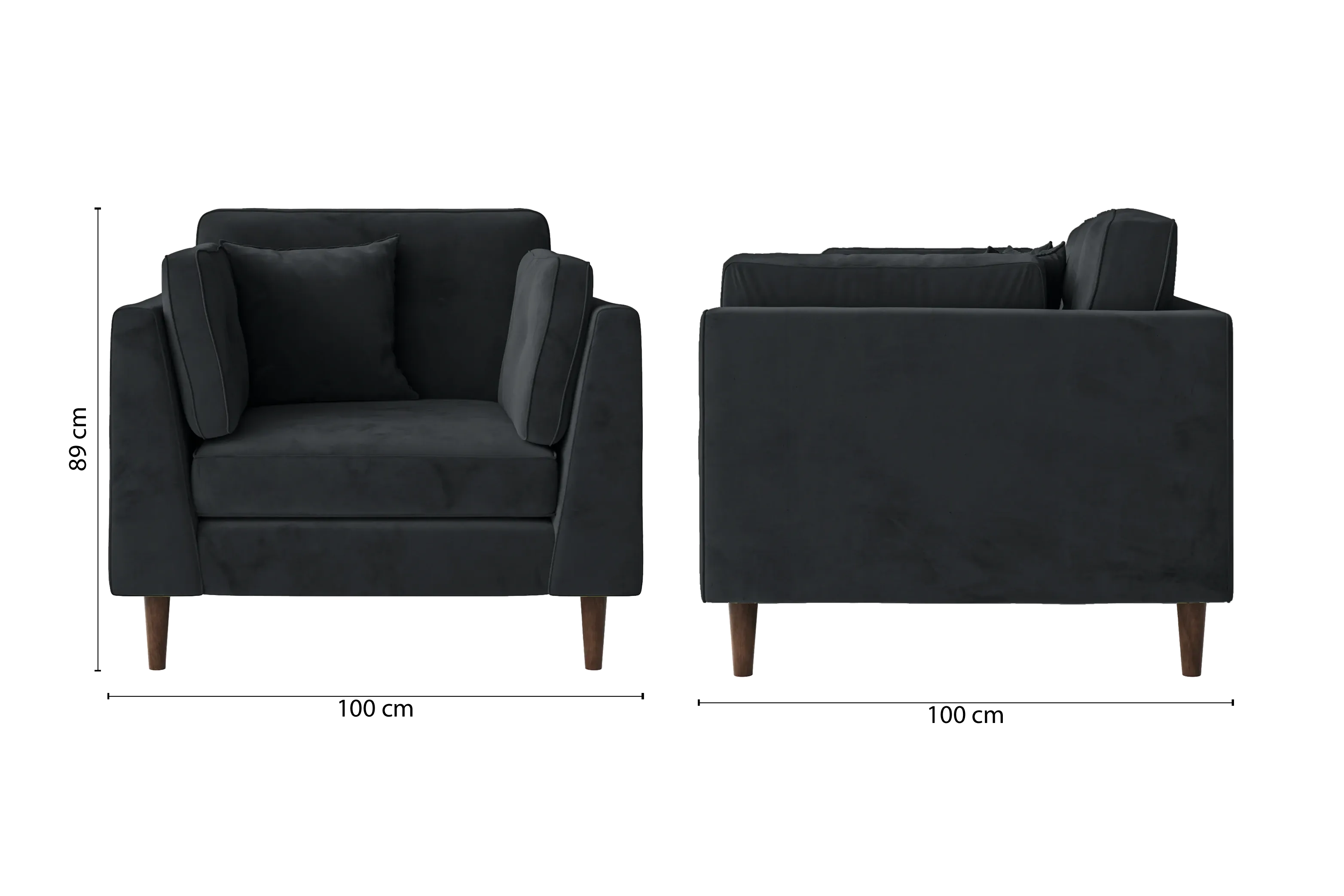 Ragusa Armchair Dark Grey Velvet