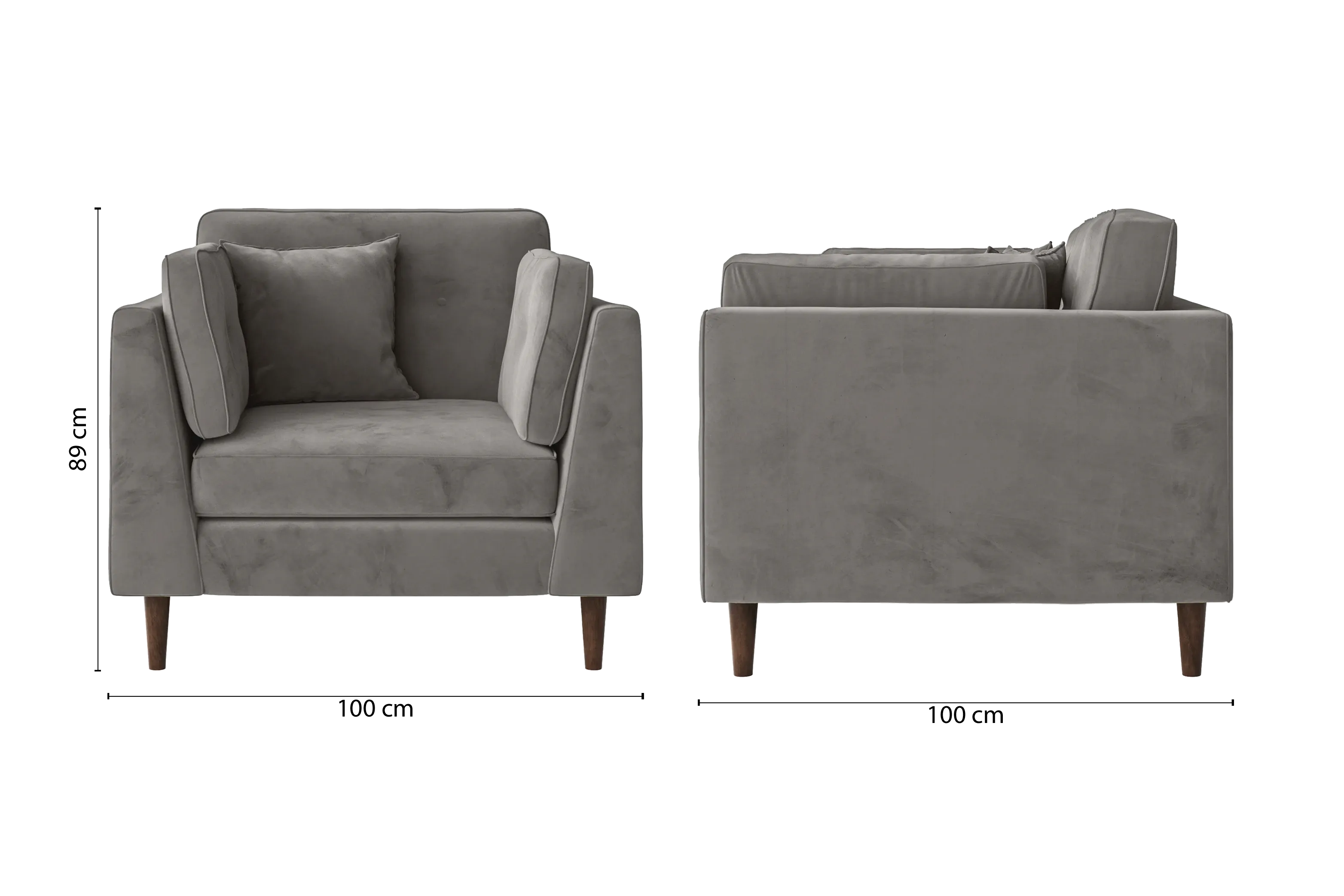 Ragusa Armchair Grey Velvet