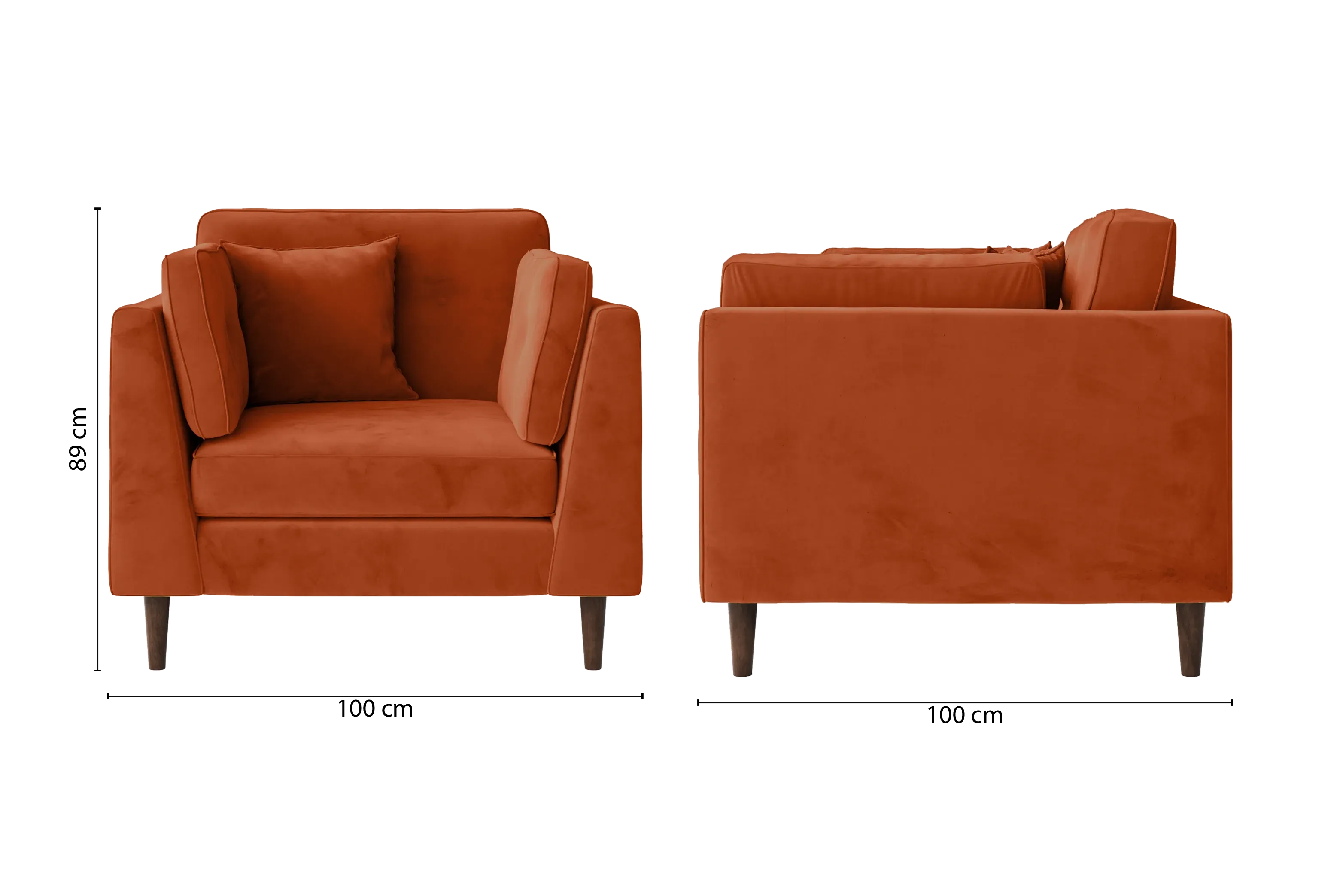 Ragusa Armchair Orange Velvet