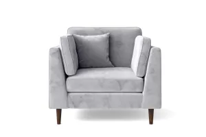 Ragusa Armchair Silver Velvet