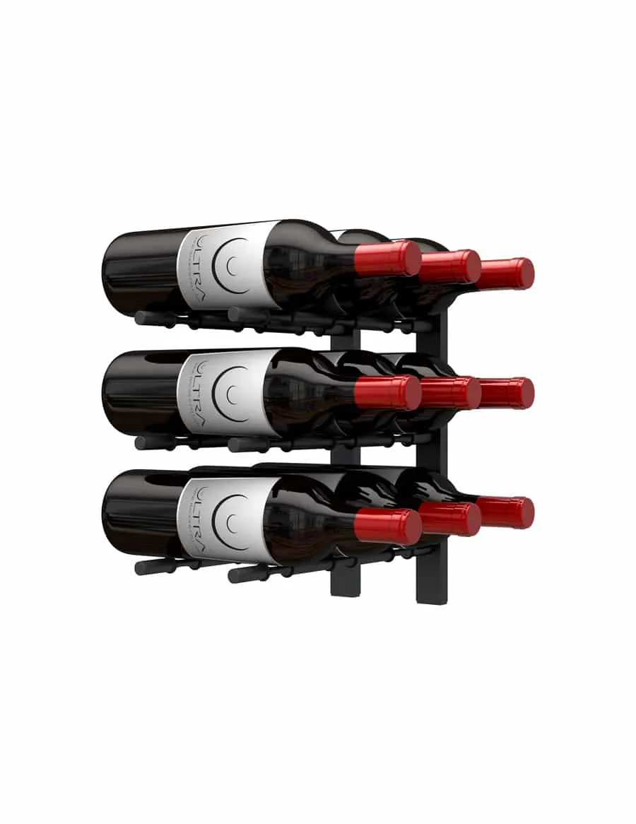 Rails muraux avec étiquette frontale Noir Mat Ultra HZ - Ultra Wine Rack