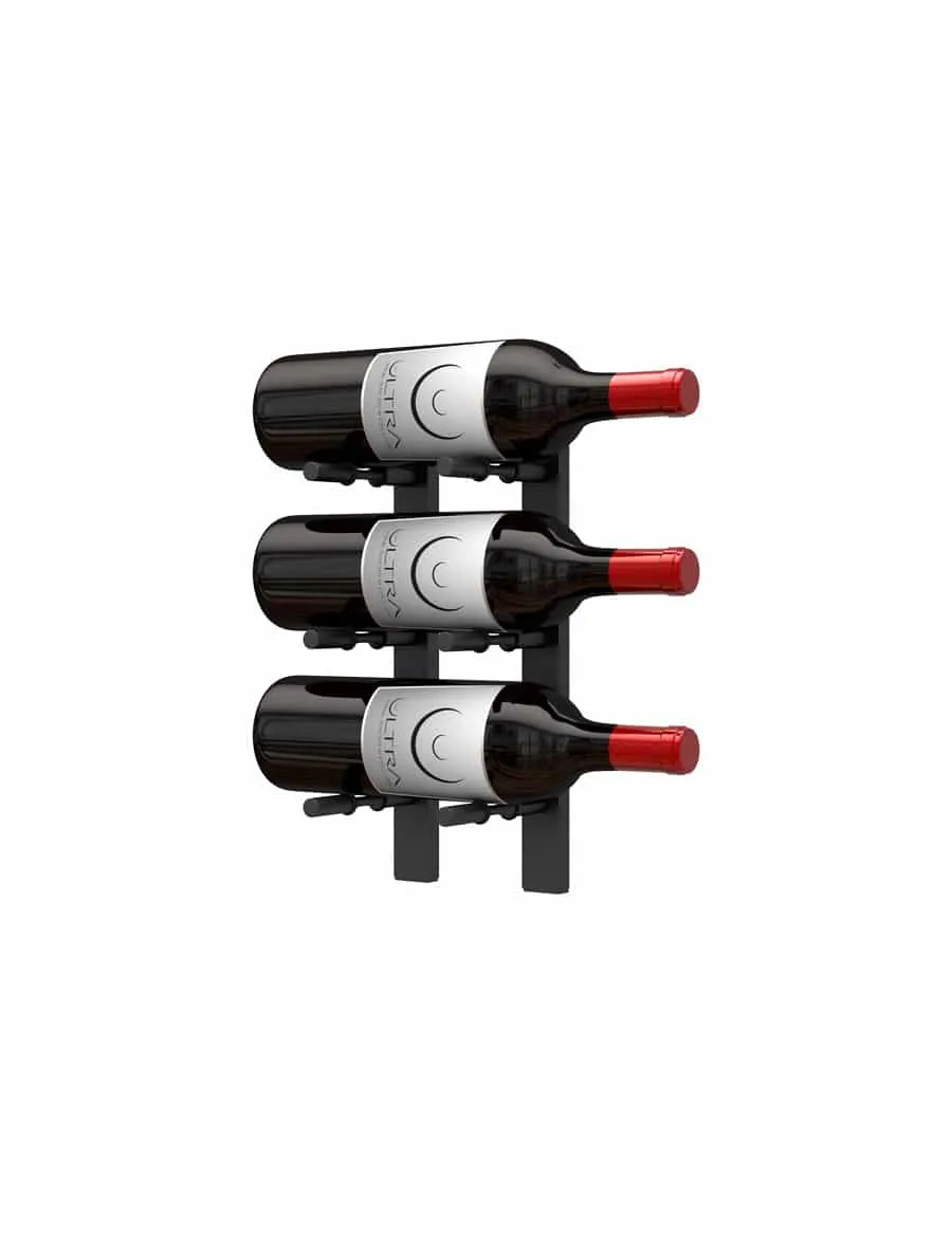 Rails muraux avec étiquette frontale Noir Mat Ultra HZ - Ultra Wine Rack