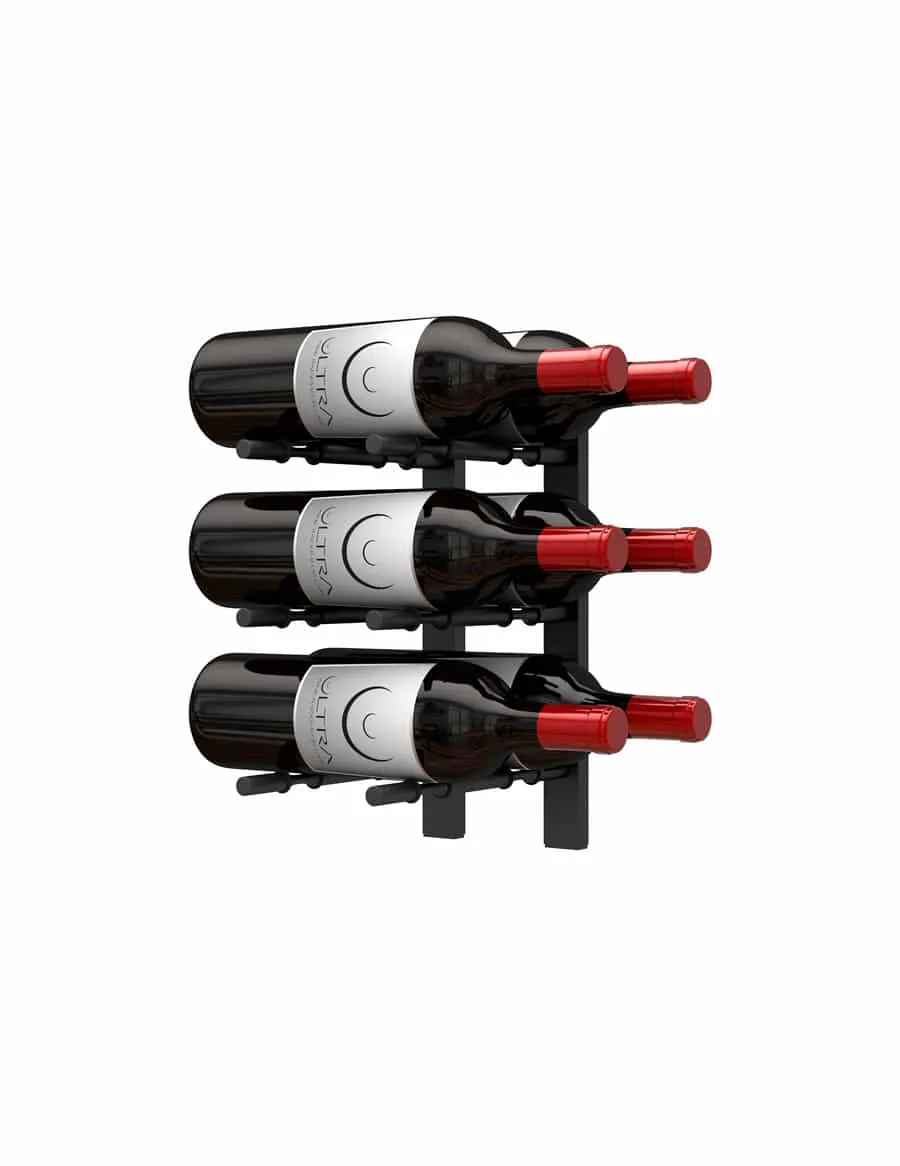 Rails muraux avec étiquette frontale Noir Mat Ultra HZ - Ultra Wine Rack