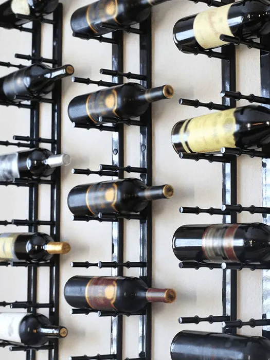 Rails muraux avec étiquette frontale Noir Mat Ultra HZ - Ultra Wine Rack