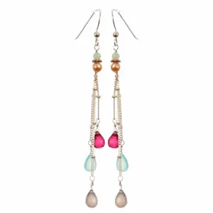 Rain Three Strand Earrings