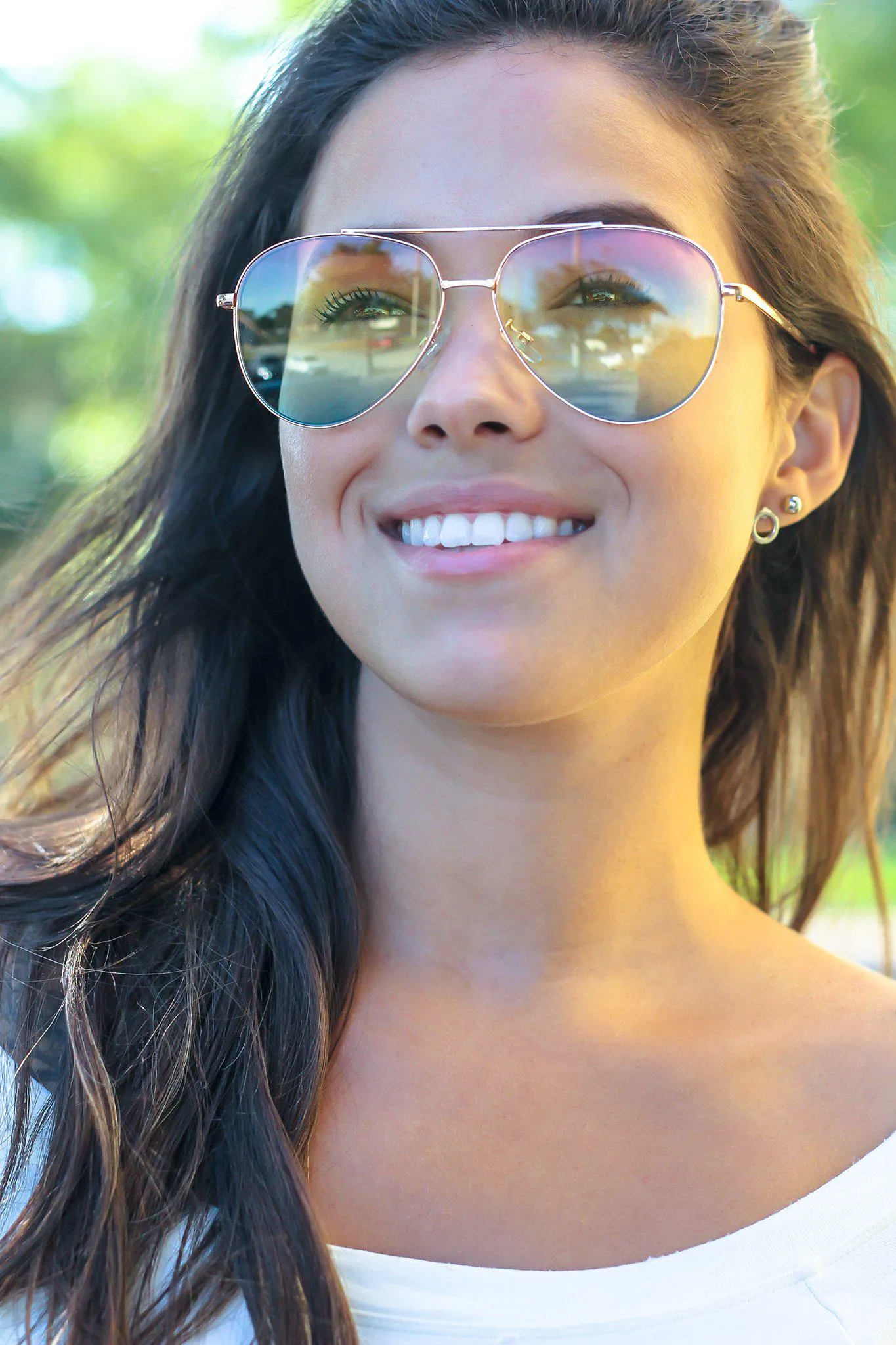 Rainbow Aviators with Gold Frame