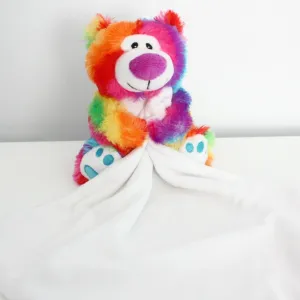 Rainbow Bear Embroidered Blankie