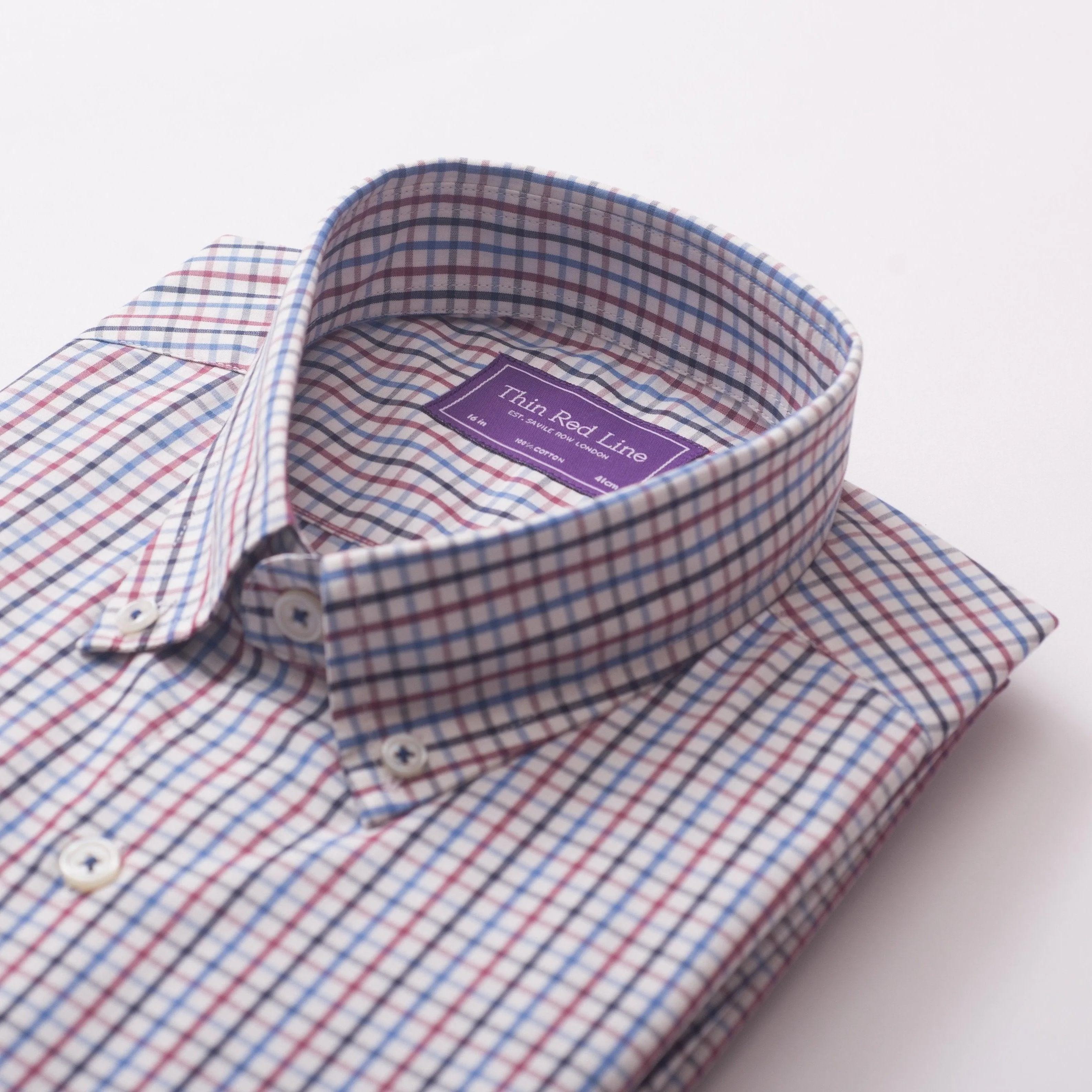 Rainbow Check Burgundy Casual Shirt