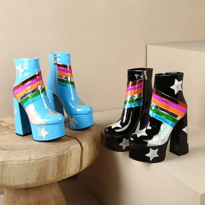 Rainbow Cloud Ankle Boot