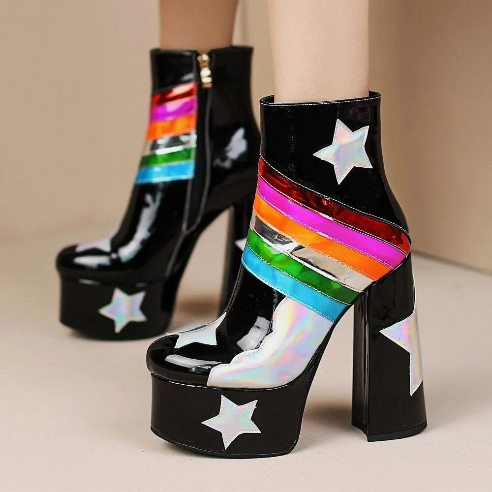 Rainbow Cloud Ankle Boot