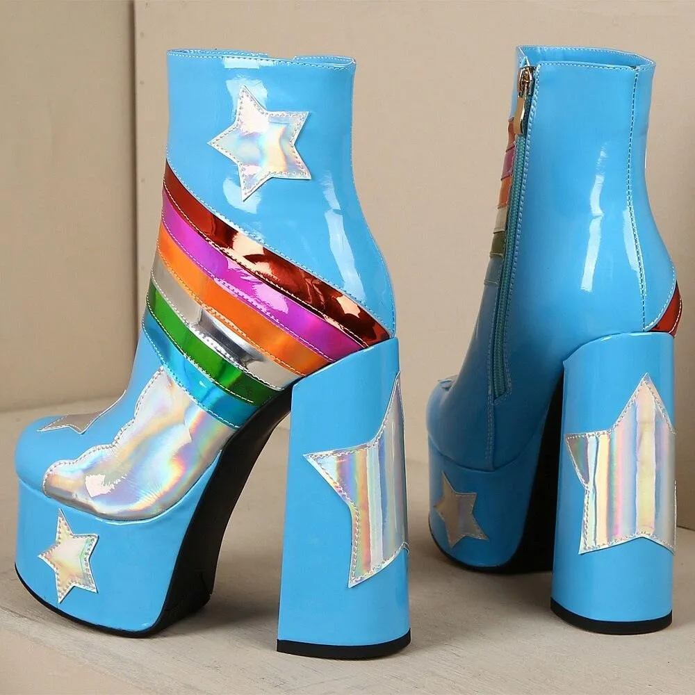 Rainbow Cloud Ankle Boot