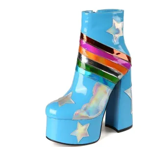 Rainbow Cloud Ankle Boot