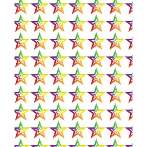 Rainbow Colored Stars Printed Backdrop