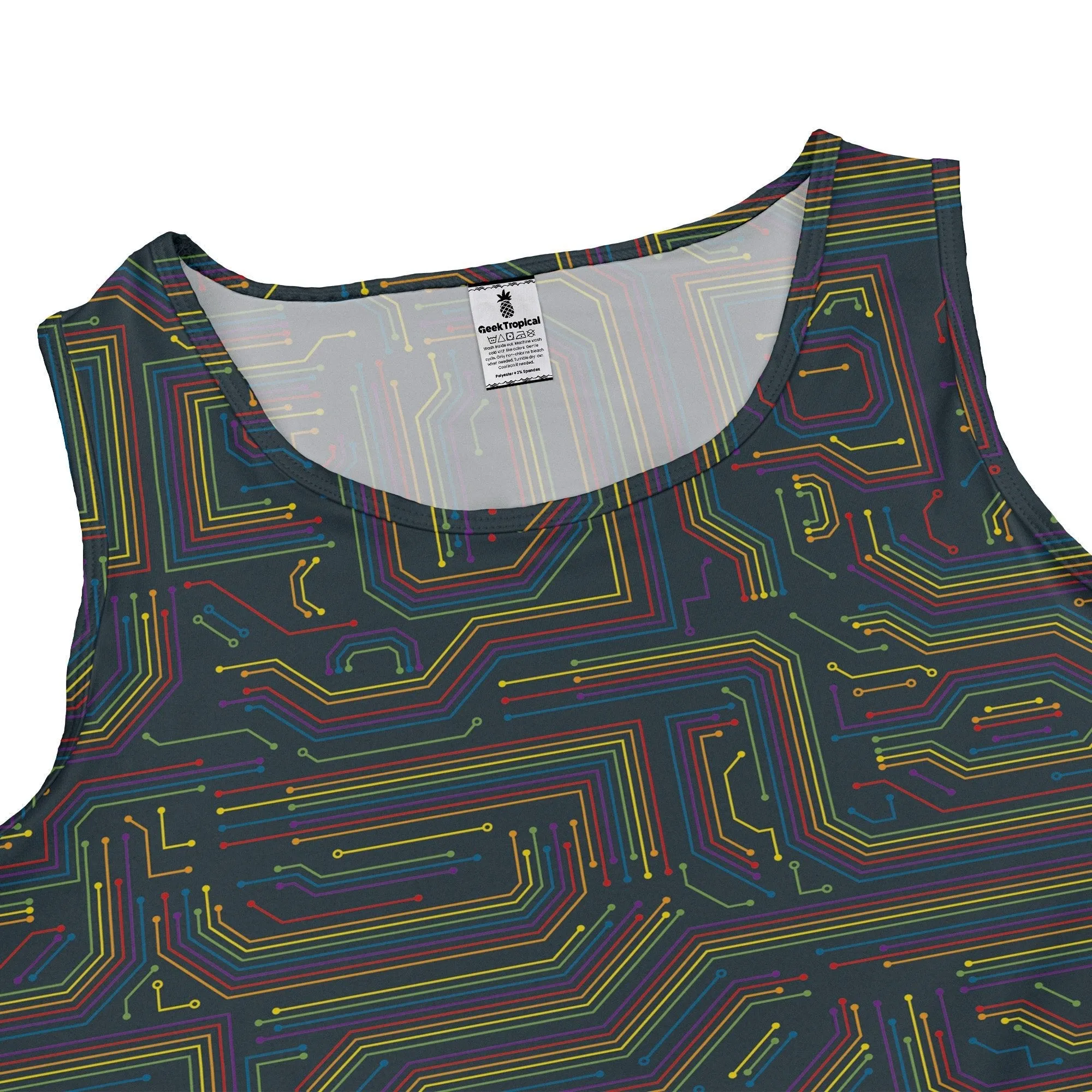 Rainbow Computer Circuit Board Dress