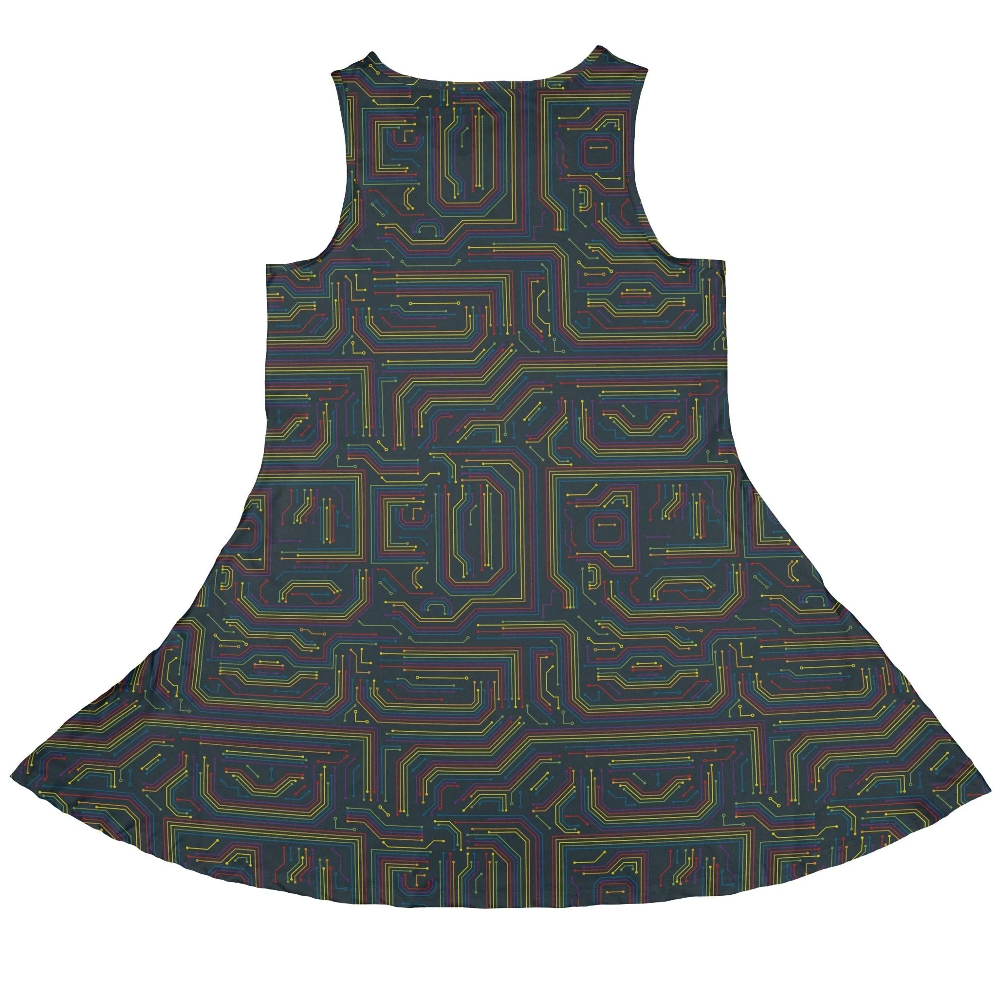 Rainbow Computer Circuit Board Dress