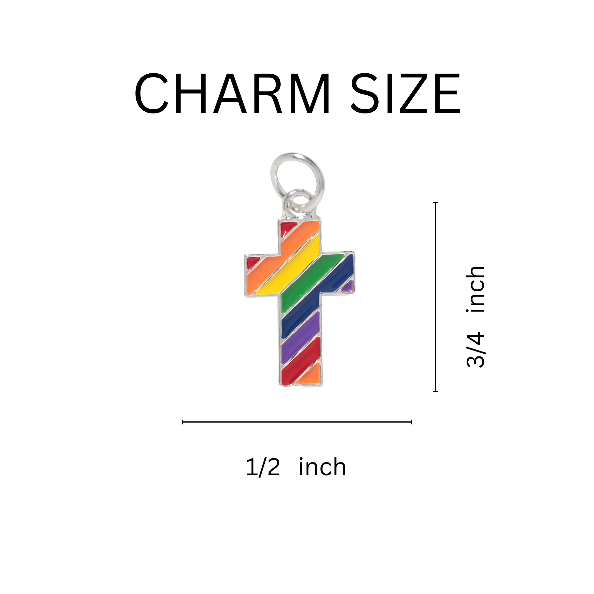 Rainbow Cross Gay Pride Charms