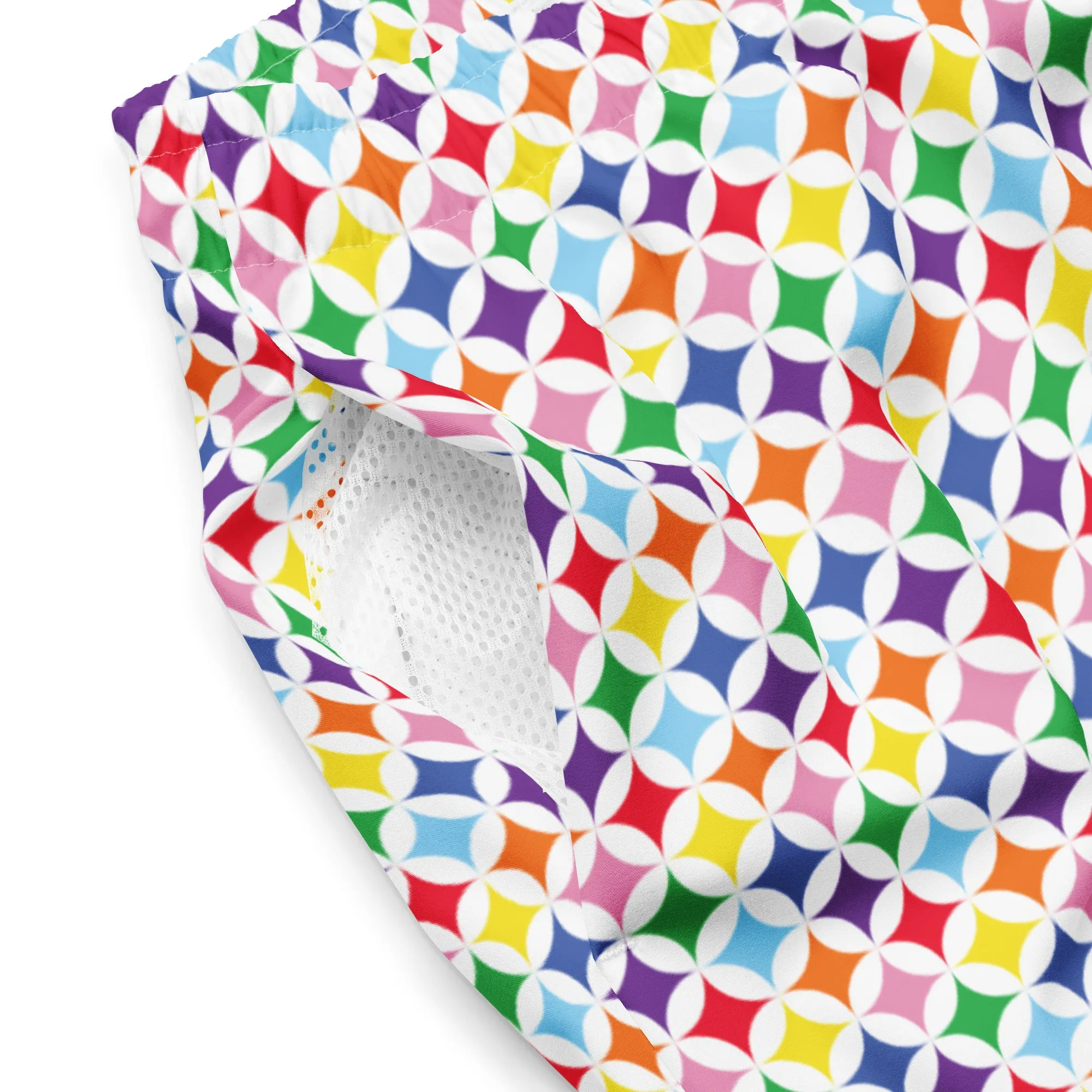 Rainbow Diamond Men's Swim Trunks