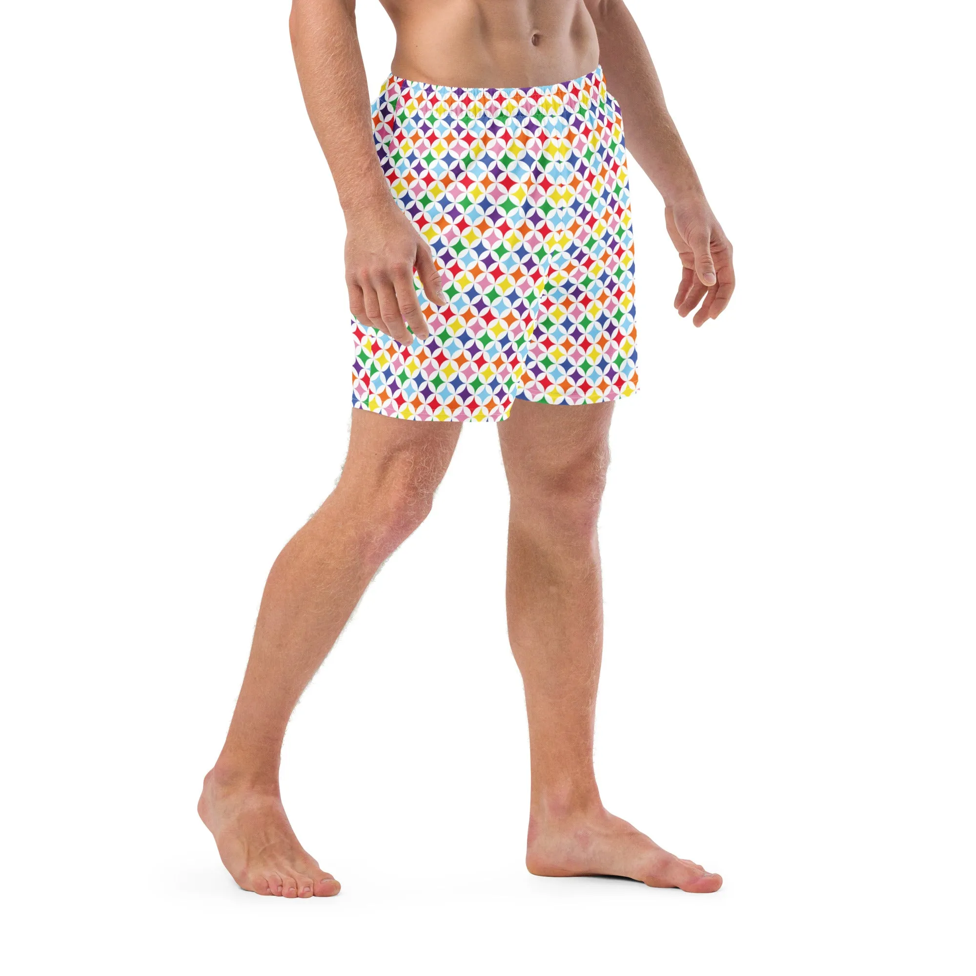 Rainbow Diamond Men's Swim Trunks