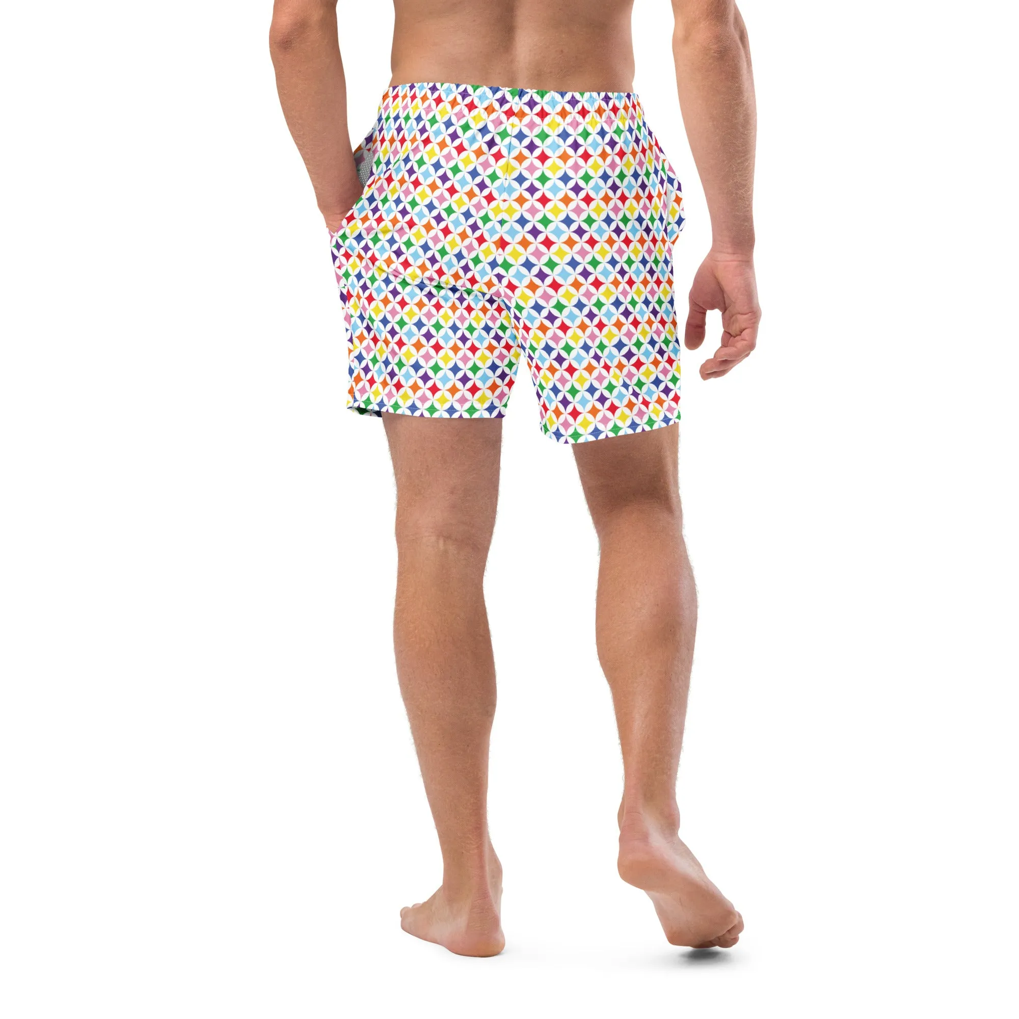 Rainbow Diamond Men's Swim Trunks