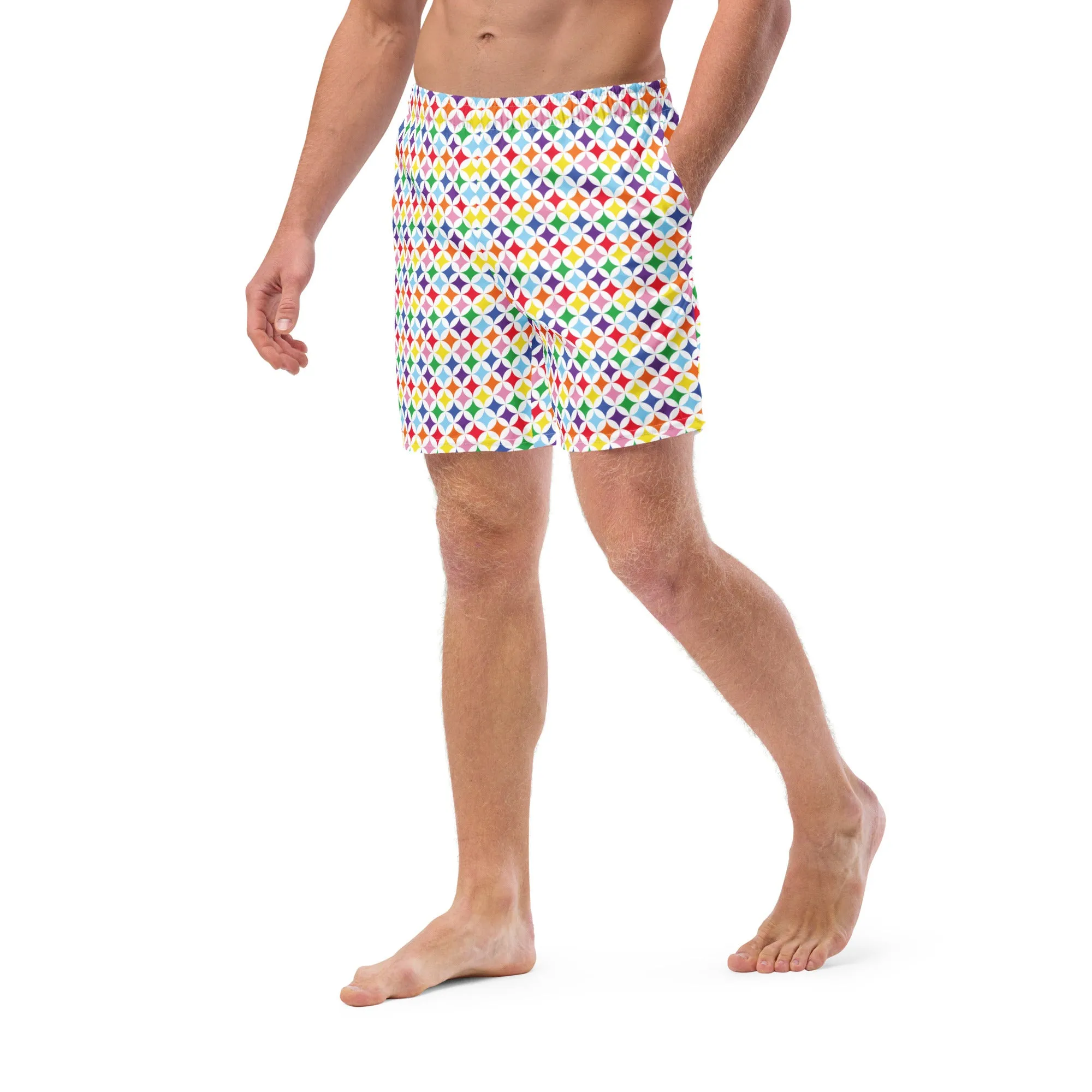 Rainbow Diamond Men's Swim Trunks