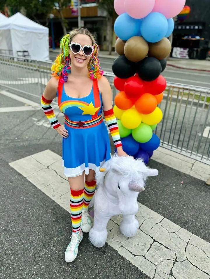 Rainbow Girl Skater Dress