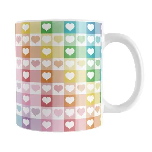 Rainbow Hearts Gingham - Cheerful Checks Mug