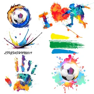 Rainbow Iron Thermo Sticker For Clothing Football