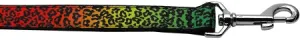 Rainbow Leopard Nylon Dog Leash 5-8 Inch Wide 6ft Long