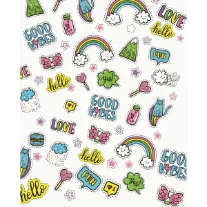 Rainbow Stickers Printed Backdrop