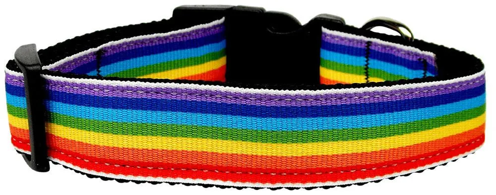 Rainbow Striped Nylon Collars Rainbow Stripes Large