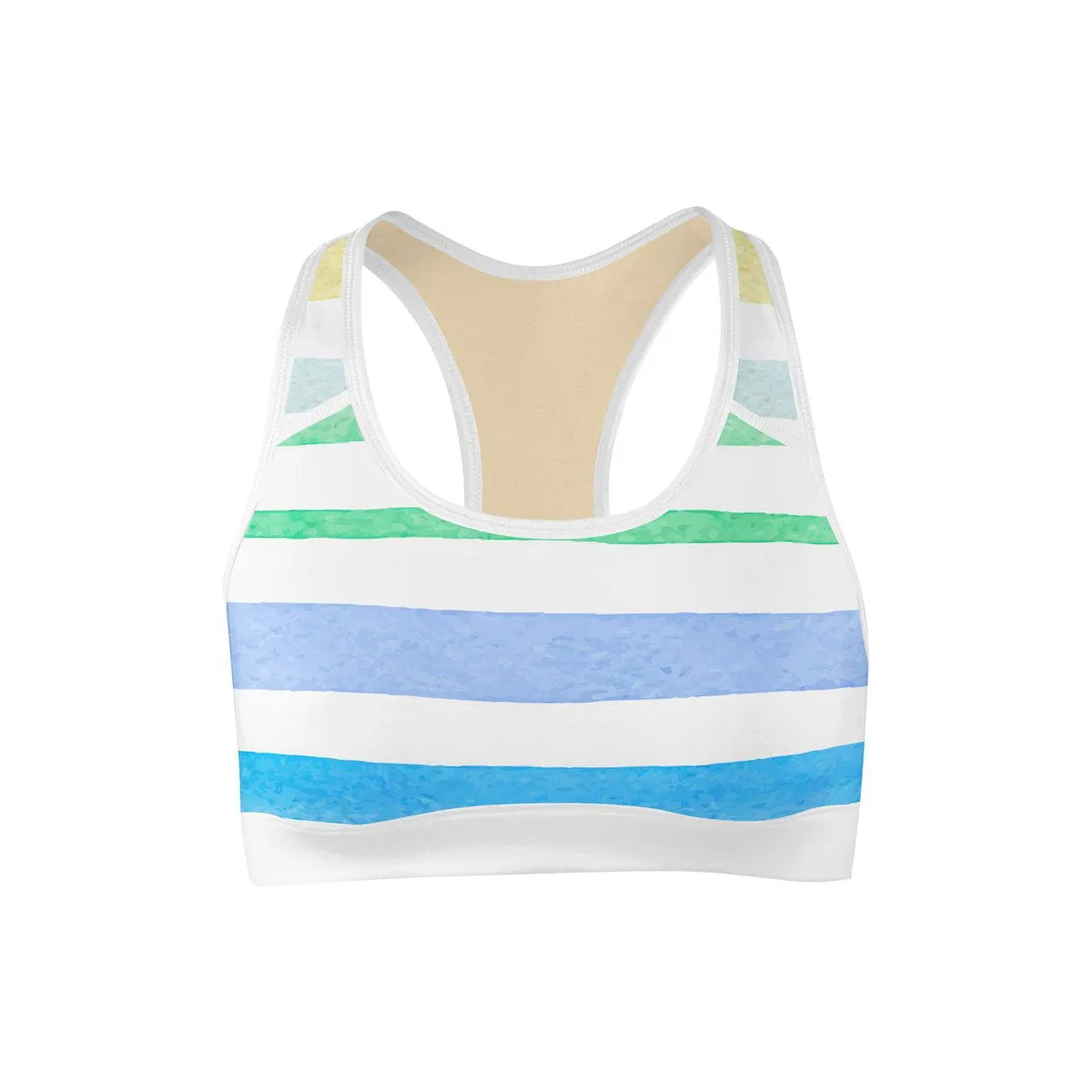 Rainbow Stripes Sports Bra